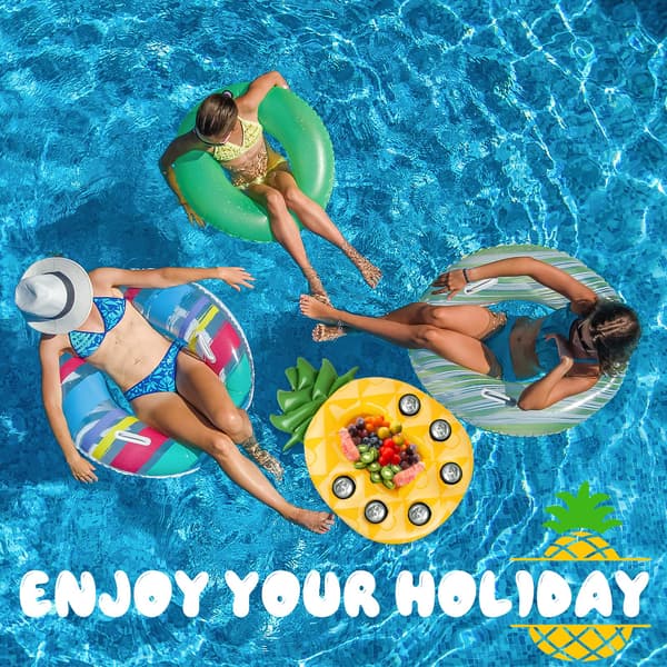Inflatable Pineapple Cup Holder, Floating Pool Bar, Inflatable Drink Holder, Inflatable Pineapple Tray, Floating Tray, Floating Pool