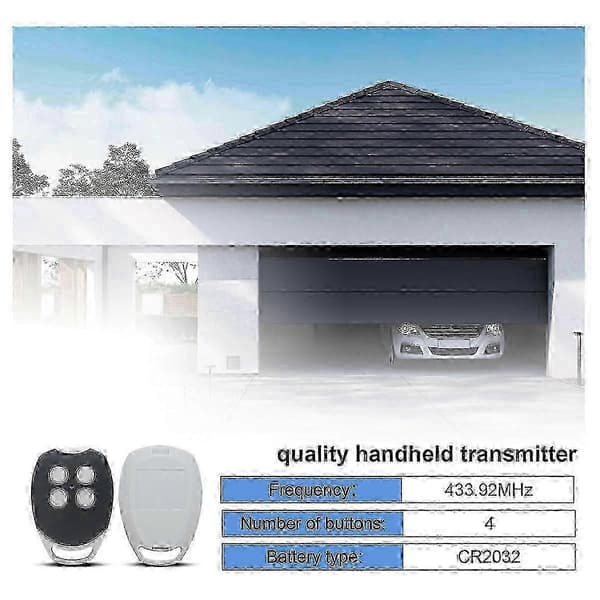 2-pack 433.92MHz Garage Door Opener with Remote Controls for Ditec GOL4 BIXLG4 BIXLP2 Models