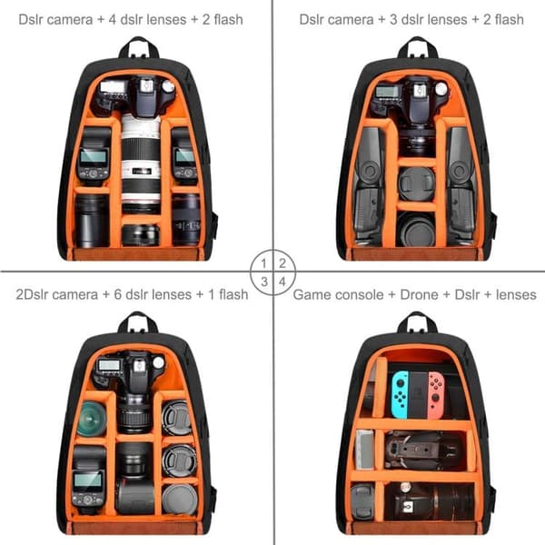 Camera Bag / Bag for Camera - Backpack for camera accessories Dark grey Mörkgrå