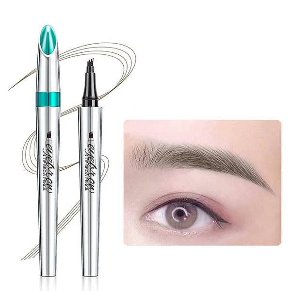 Durable Eyebrow Pencil with 4 Fork Tips Micro Eyebrow Pencils Waterproof Tattoo Eyebrow Pen for Defined Brows
