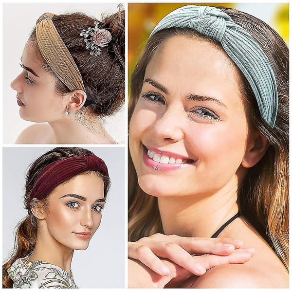 6 Stykker Brede Hårbånd Hårbånd Hårbånd Elastiske Håraccessories Til Kvinder Og Piger, 8 Farver X