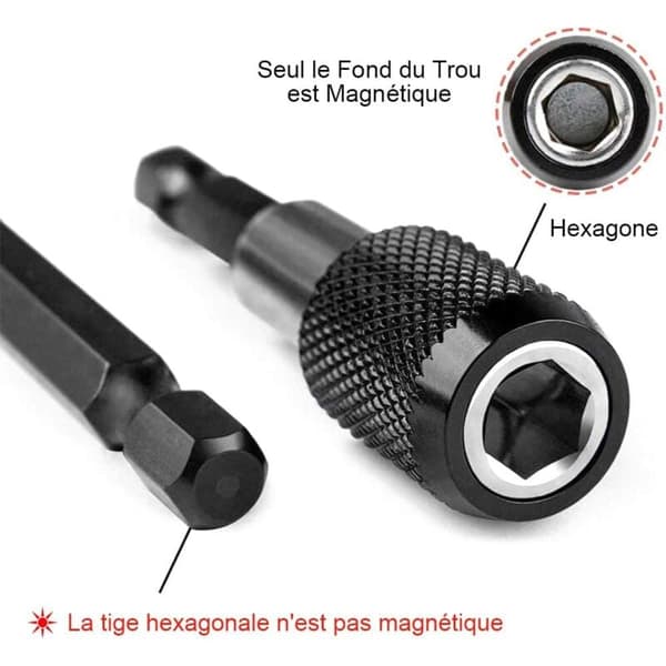 3 Pcs 6.35mm Hex Shank Magnetic Screwdriver Bit Holder