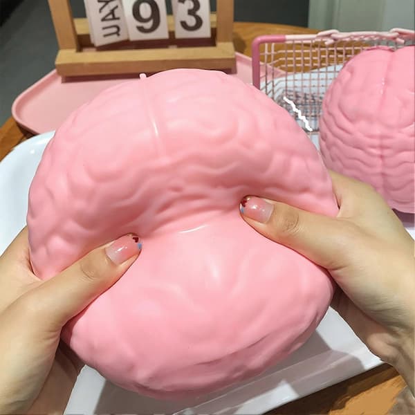 Giant Simulated Brain Squeeze Toy - Pink Brain & Slow Rising - For Stress Relief & Decompression - Realistic Fidget 1pc