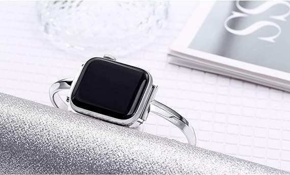 Sølv 38/40/41mm, rustfrit stålrem kompatibel med Apple Wa