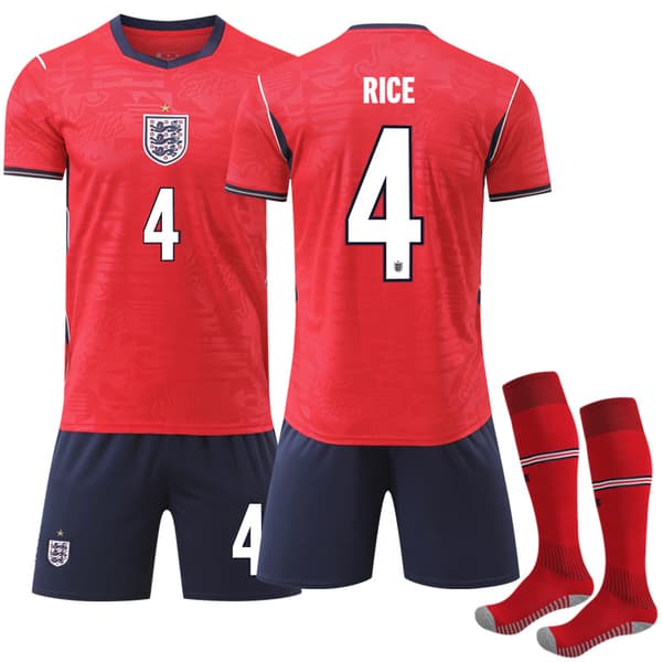 2026 VM England Udebanefodboldtrøje Sæt Nr. 4 Rice 20
