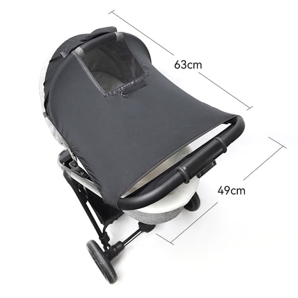 Universal Stroller Canopy with UV 50+ Protection, Universal Stroller Parasol - Universal Stroller Hood, Stroller Canopy with Viewing Window, Black