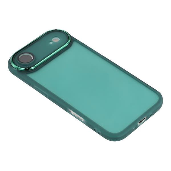 Compatible with iPhone 17 Air Case Electroplated Camera Frame TPU Phone Case Transparent Army Green