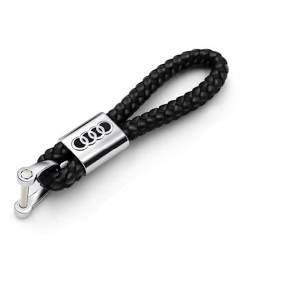 Audi Braided Leather Keychain Black one size
