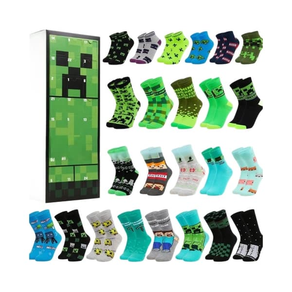 Julkalender 2025 barn tonåringar (24 par strumpor) - Julklapp Christmas socks