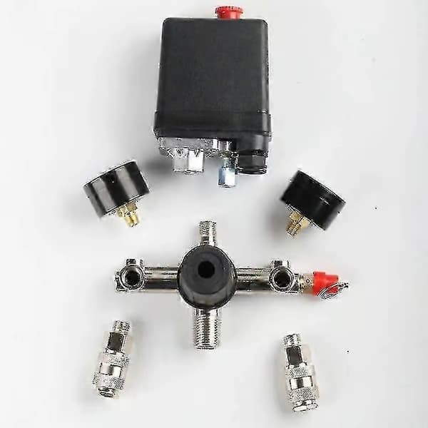Trykregulator med trykafbryder til kompressor Trykafbryder med 2 displays