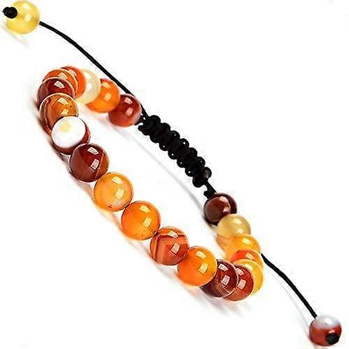Massive Beads Natural Healing Power Gemstone Crystal Beads Unisex Adjustable Macrame Bracelets 8mm