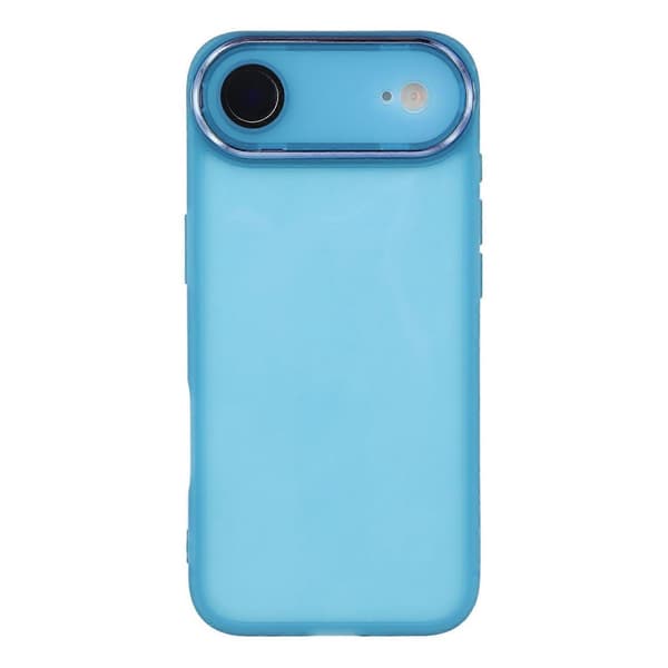 Compatible with iPhone 17 Air Case Electroplated Camera Frame TPU Phone Case Transparent Blue