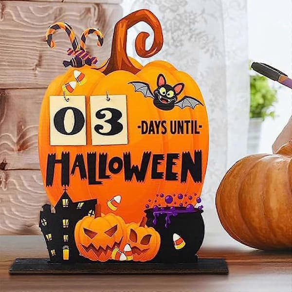 2026 25-26 Trä Halloween Pumpa Nedräkningskalender