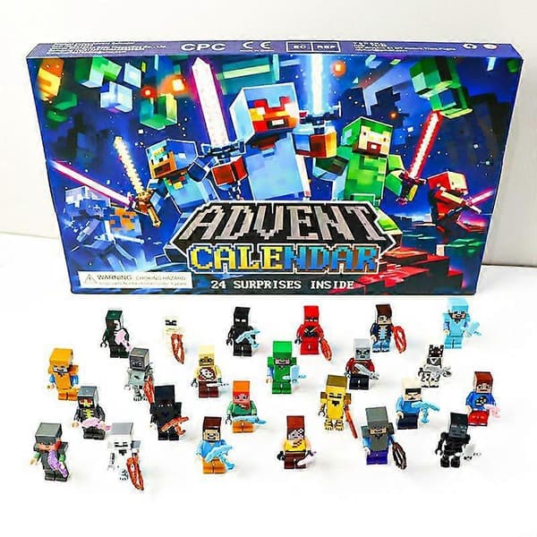 2026 Christmas Calendar with Building Blocks Blind Box Toys for Children Educational Learning Countdown Toy Minecraft Minecraft Packaging