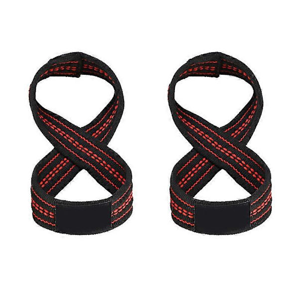 2 st Figur 8 Tyngdlyftningsremmar Marklyft Handledsrem Pull-ups Handledsstöd Gym Träning M
