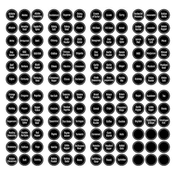 144 pcs Circular Stickers Labels Spice Jar Label Jar Labels Name Sticker