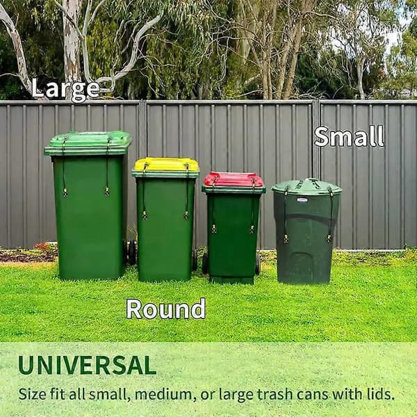Bear-Proof Trash Can Lock, Rubber Coated Braided Cable, Secure Garbage Can for Home, Office, Garden, and Camping