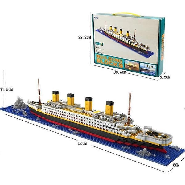 Titanic Building Blocks Set Titanic Ship Model DIY Micro Mini Blocks for Kids Educational Toy As Shown