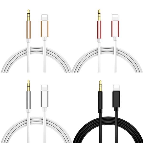 Til iPhone Aux-ledning Aux-kabel til bil Apple til 3,5 mm Aux-kabel - 1m sølv silver 1m