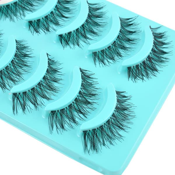 5 par Messy Natural Crossed False Eyelashes Eyelashes Star Makeup Super