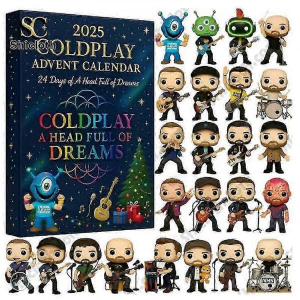 2026 Coldplay adventskalender blindlåda julgransdekoration akrylhänge E E 26*18*3cm
