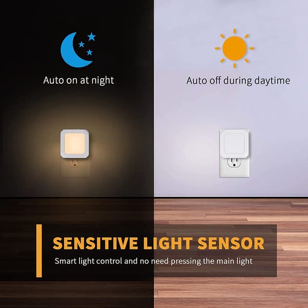 LED-natlampe [2-pak], natlampe med bevægelsessensor