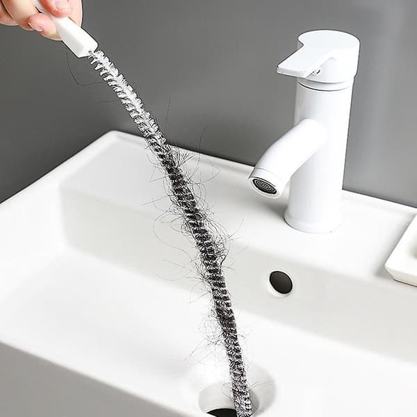 45 cm long flexible sink overflow drain cleaning brush kitchen tool