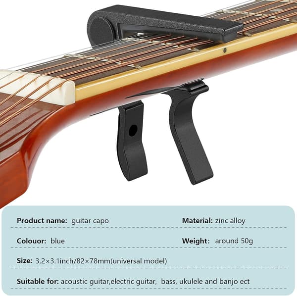Gitarr Capo Snabbt Byte Capo för 6-strängad Akustisk Gitarr Elgitarr Klassisk Gitarr Ukulele Capo (Svart) Black