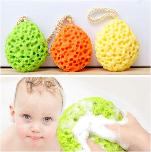 3-pack Natural Bath Sponges, Loofah Shower Sponge Body Scrubber E