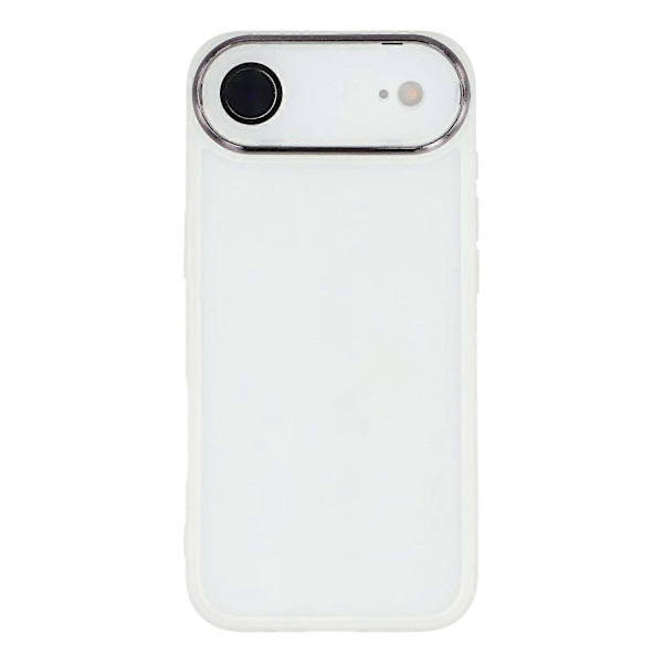 Compatible with iPhone 17 Air Case Electroplated Camera Frame TPU Phone Case Transparent White