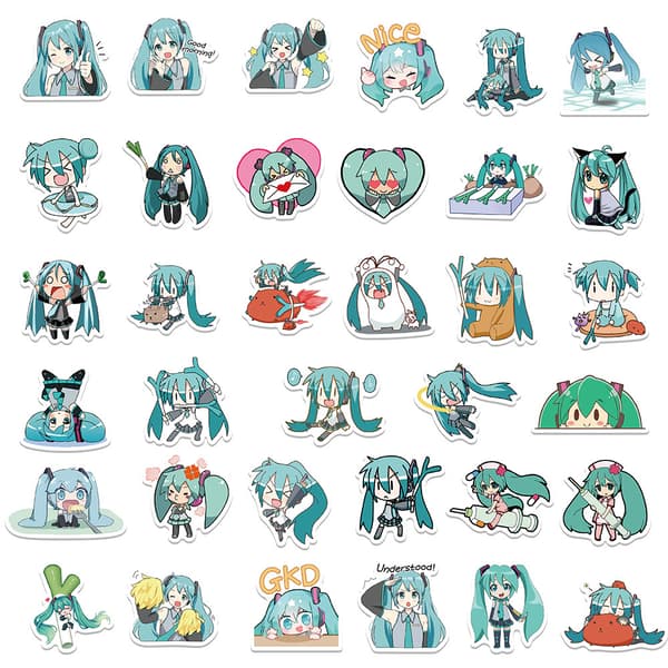 65 Chibi-versjon Hatsune Miku-klistremerker