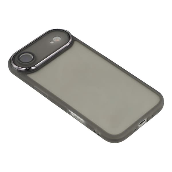 Compatible with iPhone 17 Air Case Electroplated Camera Frame TPU Phone Transparent Black