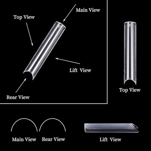 200 Pcs Extra Long Straight Square Nail Tips, C Curve Nail Tips, Clear Nail Tips, for Artificial Nail Tips, Salons and DIY-na