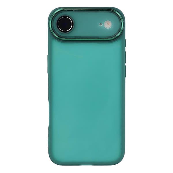 Compatible with iPhone 17 Air Case Electroplated Camera Frame TPU Phone Case Transparent Army Green