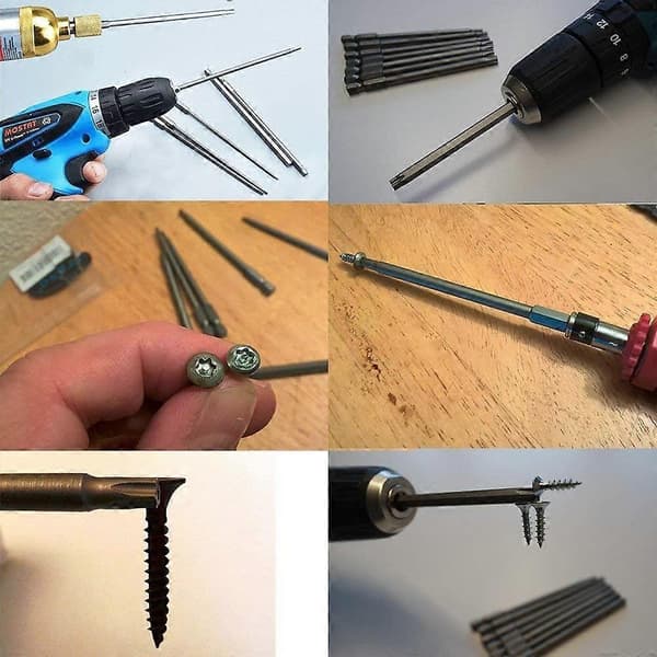 8 Pcs Extra Long Hollow Magnetic Torx Screwdriver Bits Set 1/4 Inch Hex Shank Screwdriver