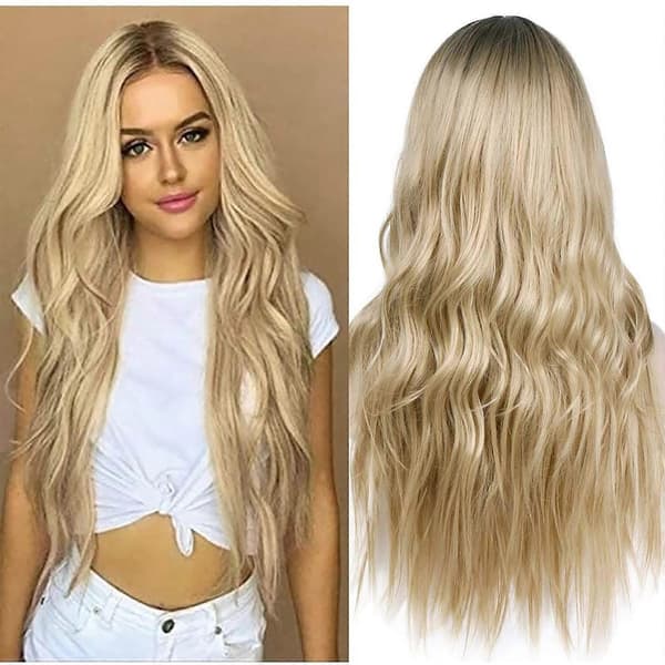 Damper Gold Micro Curl Set Wavy Curl Wig Can Be Straightened And Curled