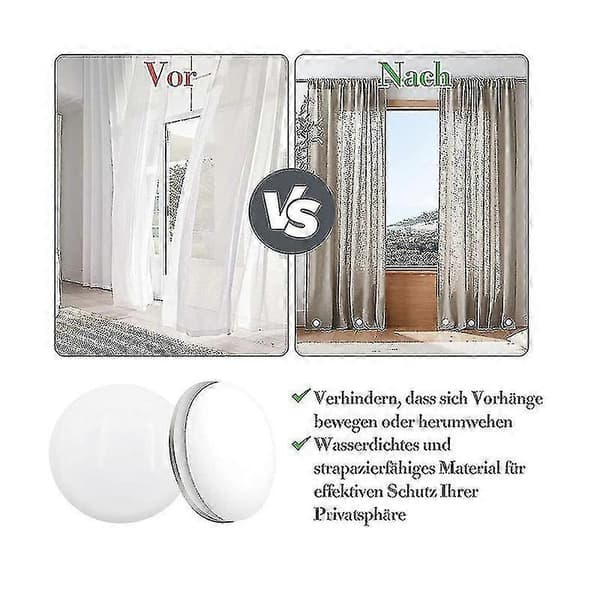 10 st Magnetiska Gardiner Vikter Draperier Vikter Magnet Duschdraperi Vikter Botten För Duk Gardiner, vit PK