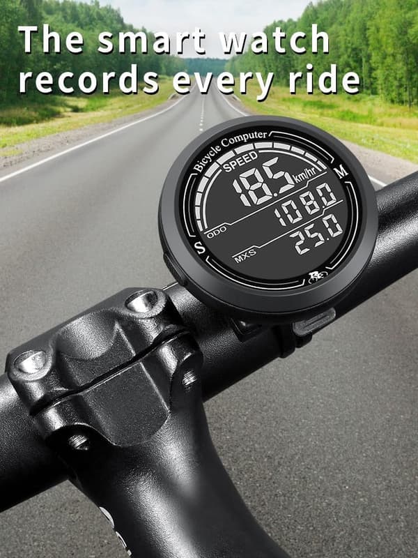 Round Bicycle Computer with Extra Large Digits, Automatic Power Saving Function, 180-Day Battery Life, Shockproof Bicycle Computer for Commuters and MTB Bikes (2\" Di)