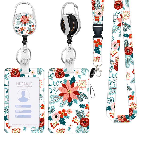 1 pc ID Card Holder with Lanyard, Neck Strap Lanyard with Sw