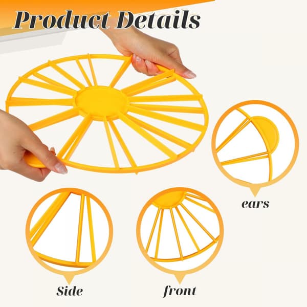 Yellow Double-Sided Cake Portion Marker: 10/12 Slice Divider for Evenly Cut Cheesecakes, Pies & Desserts – Essential Baking Tool