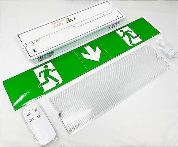 3W LED Emergency Exit Sign, Self-Test with Legend Set, Maintained and Non-Maintained, Ceiling and Wall Mounted [Energy Class G]