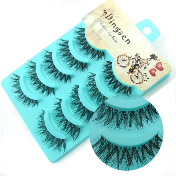 5 par Messy Natural Crossed False Eyelashes Eyelashes Star Makeup Super