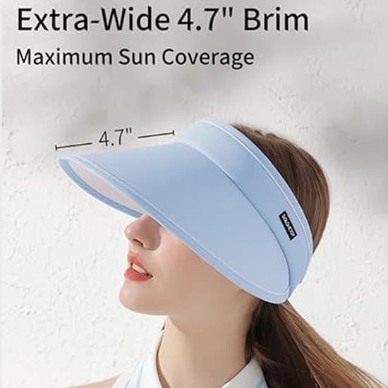 Sun Hat - 1 Piece - Wide Brim - Visor - Foldable - Head Circumference 58-62 cm - Summer - UV Protection - Beach Hat - Adjustable - Sport