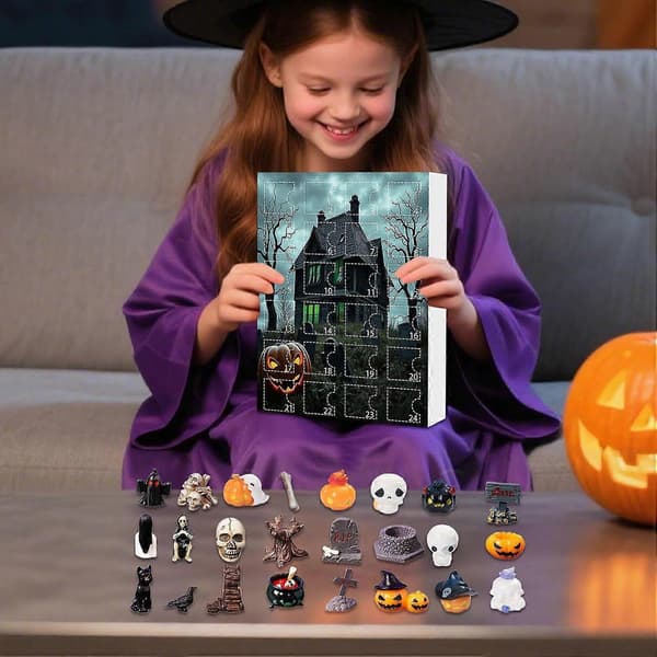 2026 Halloween 3D Nedräkningskalender 24-dagars Icke-platt Överraskningspresent för barn flickor dotter systerdotter barnbarn 3