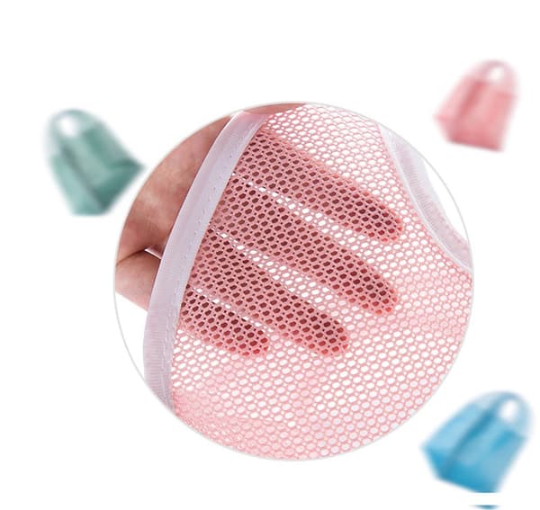 Vaskepose, sammenleggbar nylon vaskepose, skittentøyskurv, bærbar vaskepose, handlepose (rosa)