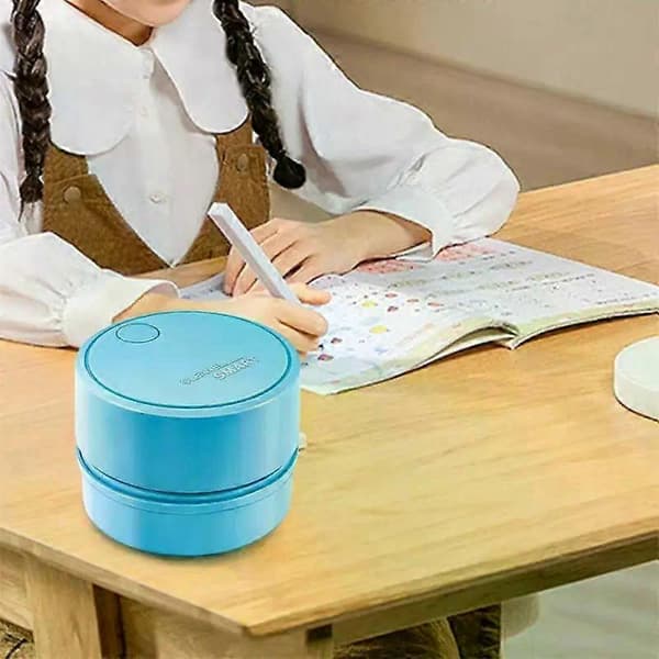 Portable Vacuum Cleaner Mini Desktop Dust Eraser Debris Cleaner Sweeper Office Desk Dust Tool For Car Home Computer Handheld Pink