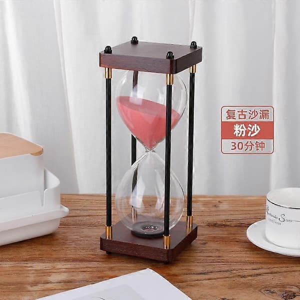 Stort timeglas 60 minutter, timeglas, regnbueglas timeglas, gave timeglas, til hjemmet, skrivebord sort