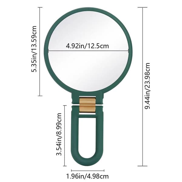 15X forstørrelsesspejl med foldbart stativ (sort) - Perfet