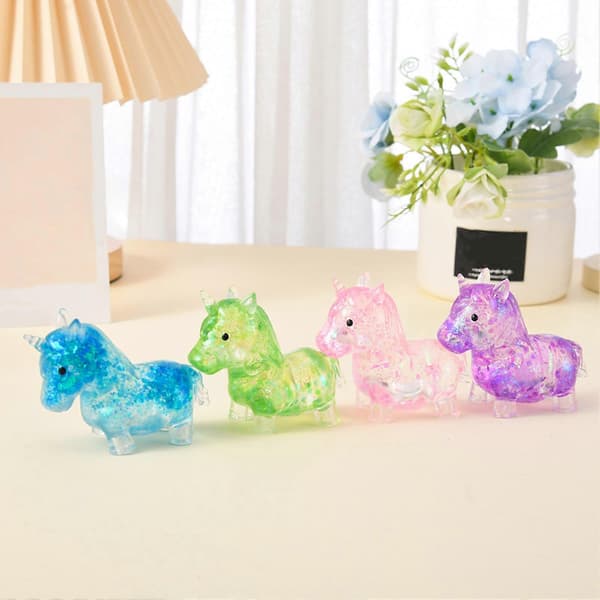 Mini Häst Klämleksak Stressavlastning Transparent Glitter Häst Stress Sockerboll Sensorisk Leksak Dekompression Leksak