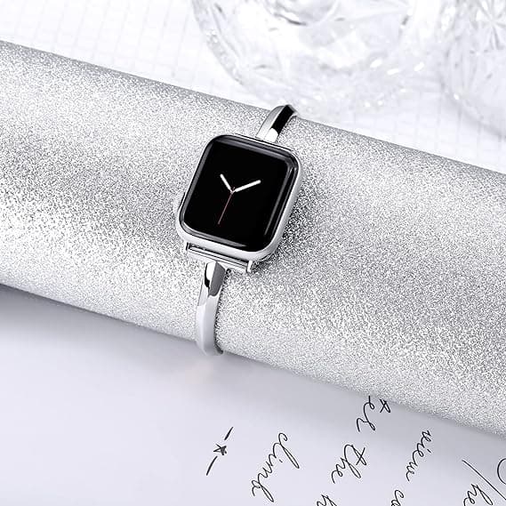Sølv 38/40/41mm, rustfrit stålrem kompatibel med Apple Wa